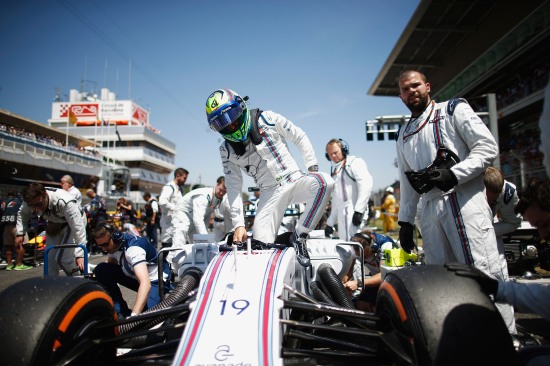 Felipe Massa arrives on the grid.
